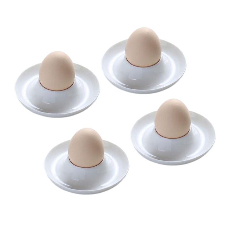 Egg Holder for Boiled Eggs,egg cups 4 pack White Porcelain Egg Holders egg cups for Soft Boiled Eggs Easy to Clean
