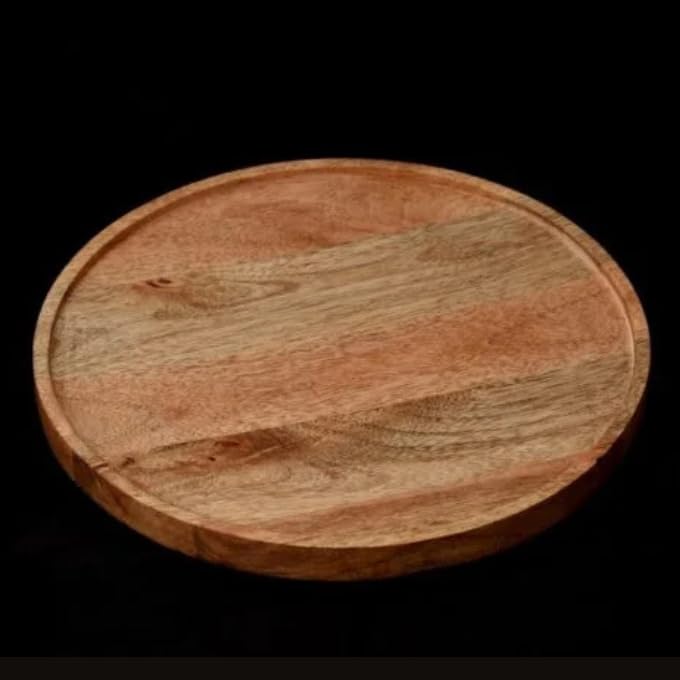Kundi Tray Home Decor, Round Wood Tray for Coffee Table, Wooden Serving Tray, Decorative Trays for Home Decor - Image 3
