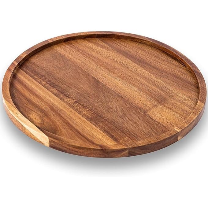 Kundi Tray Home Decor, Round Wood Tray for Coffee Table, Wooden Serving Tray, Decorative Trays for Home Decor - Image 2