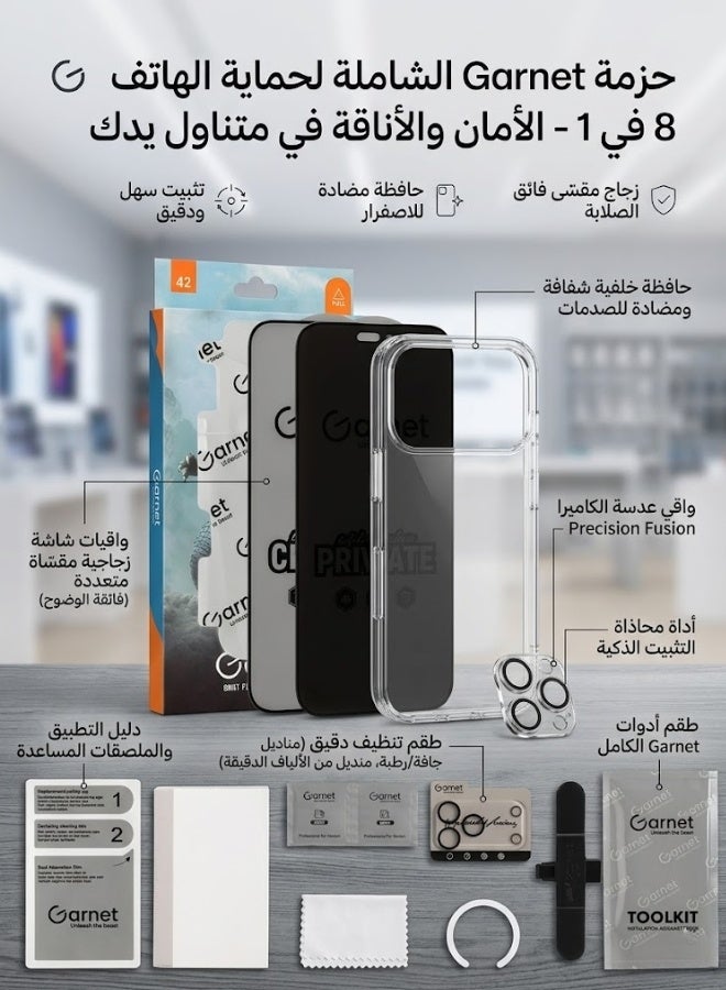 جارنيت مجموعة الحماية المتكاملة (8 في 1) | دفاع شامل 360 درجة، غطاء شفاف ودعم MagSafe - Image 2
