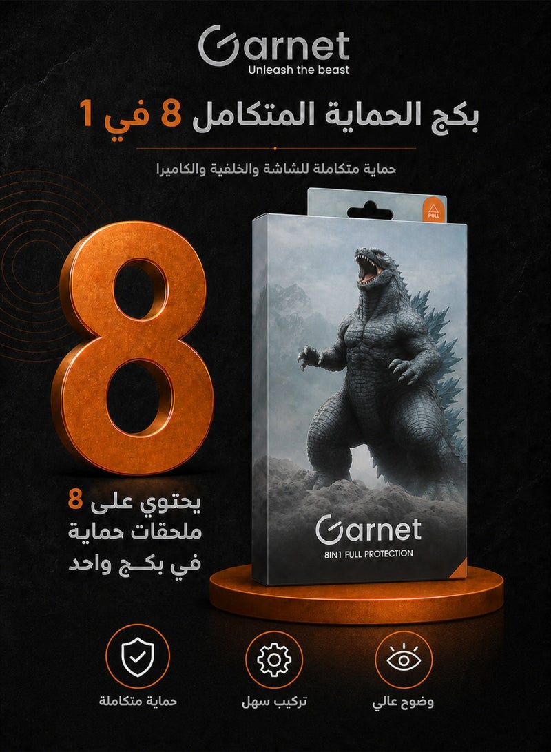 GARNET 8-in-1 Full Protection Kit | 360° Shield, Clear Case & MagSafe Support - Image 4