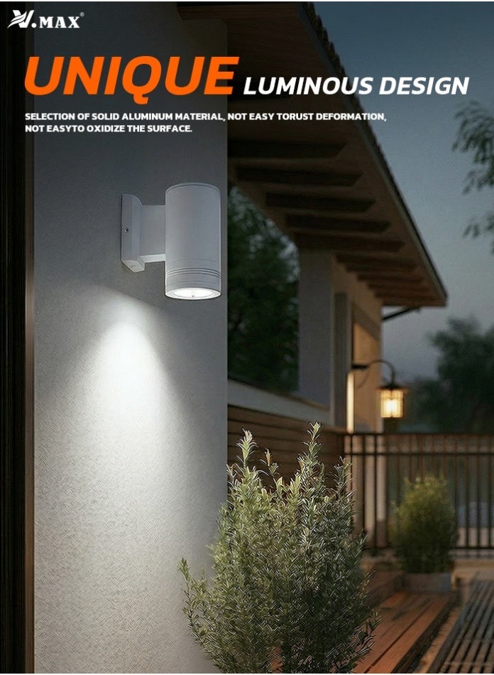 Vmax 1 Piece Outdoor LED Wall Light 16.3 cm – 2000LM, Aluminum Waterproof 90x163x144mm Exterior Sconce (6500K Cool White) - Image 2