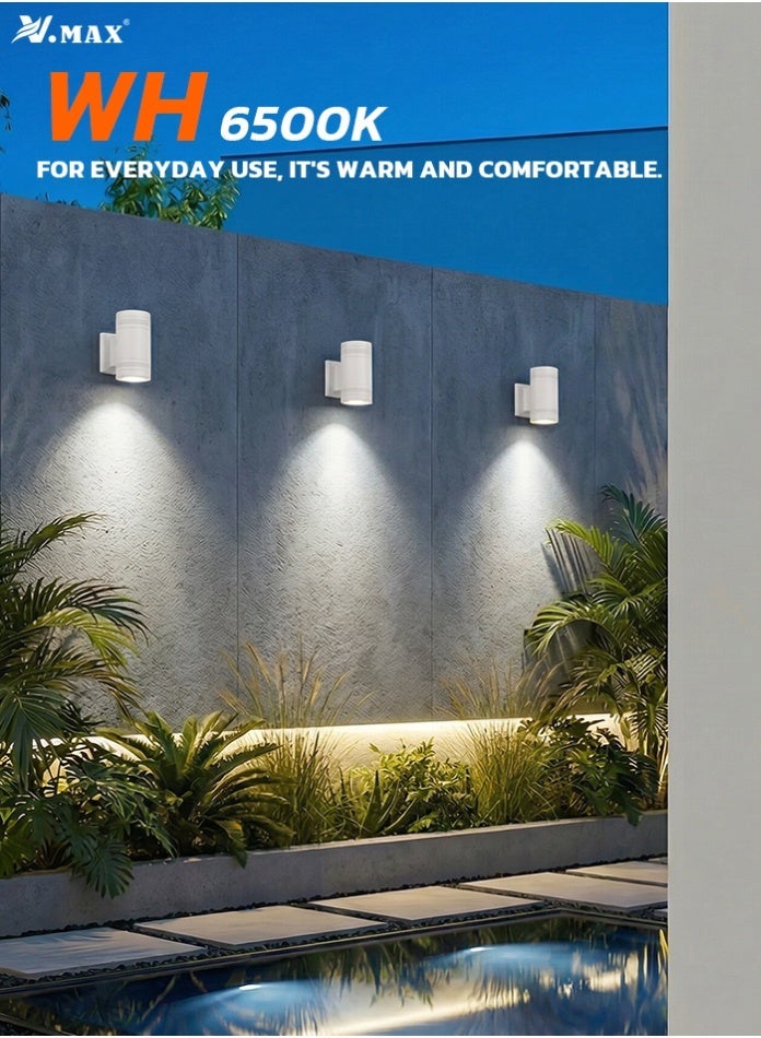 Vmax 1 Piece Outdoor LED Wall Light 16.3 cm – 2000LM, Aluminum Waterproof 90x163x144mm Exterior Sconce (6500K Cool White) - Image 1