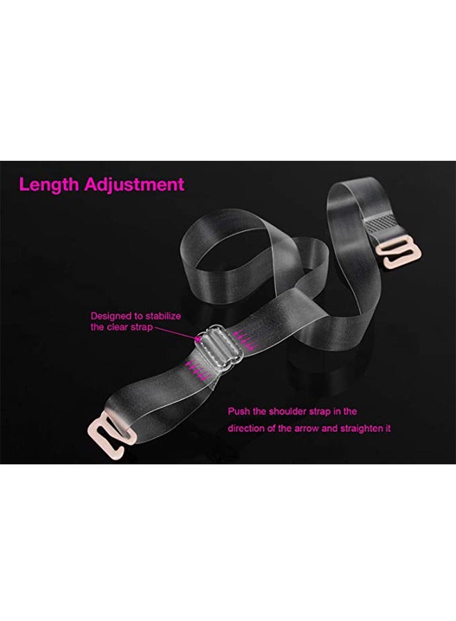 3 Pair Adjustable Bra Strap Soft Transparent Shoulder Strap  - Image 3