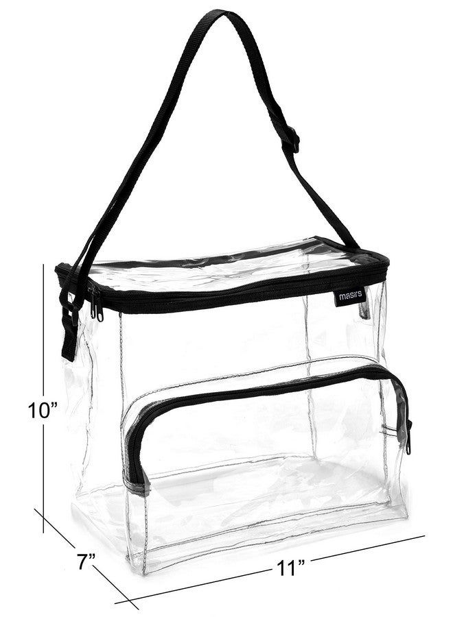 Masirs Masirs Clear Lunch Bag, Durable PVC Plastic See Through Lunch Bag with Adjustable Shoulder Strap Handle for Prison Correctional Officers, Work, School, Stadium Approved, Freezer Proof, (Large)  - Image 2