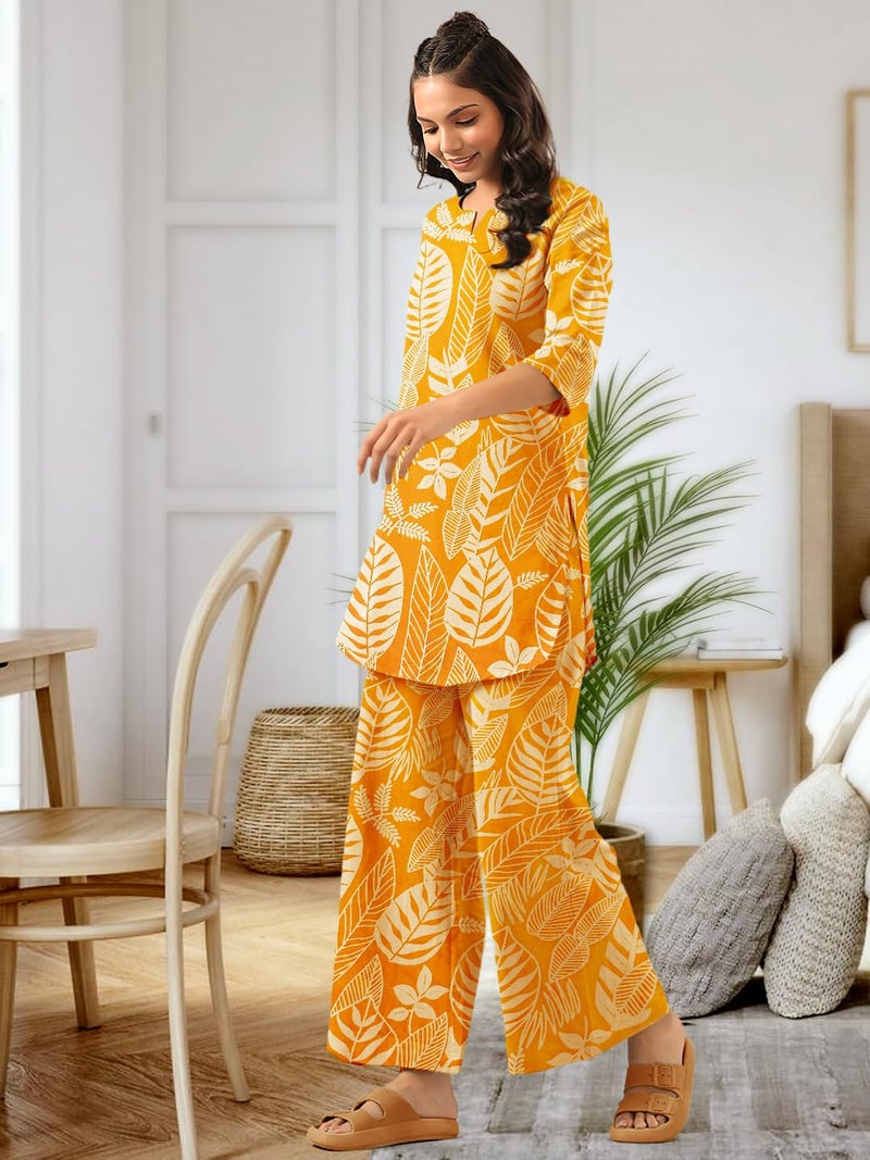 Tee Projekt Co Ord Set for Women Stylish | Kurta Set for Women Yellow - Image 5