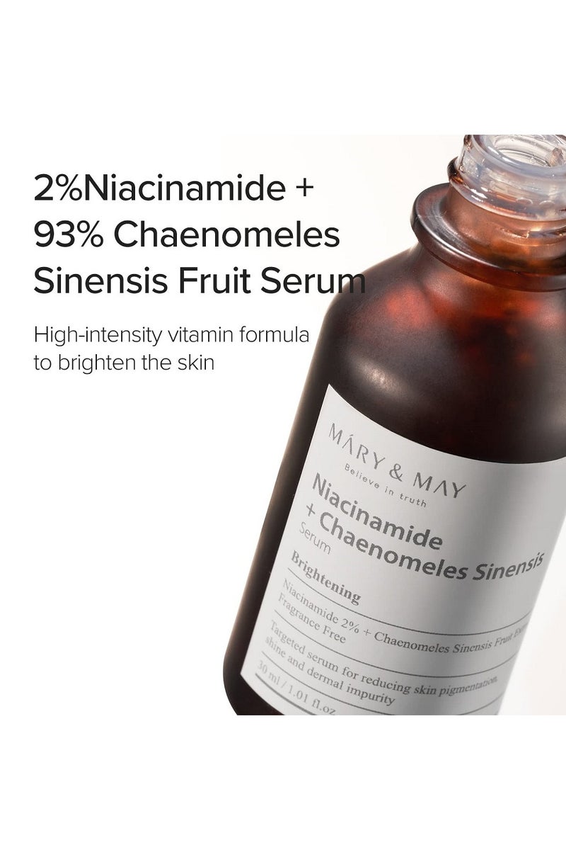 MARY & MAY Máry & May Niacinamide + Chaenomeles Sinensis Serum - Brightening Benefits for All Skin Types 30ml - Image 3