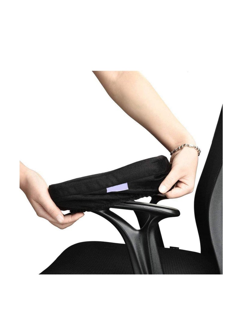 كابتن تيك Ergonomic Memory Foam Office Chair Armrest Pads, Comfy Gaming Chair Arm Rest Covers for Elbows and Forearms Pressure Relief (Set of 2) - Image 1