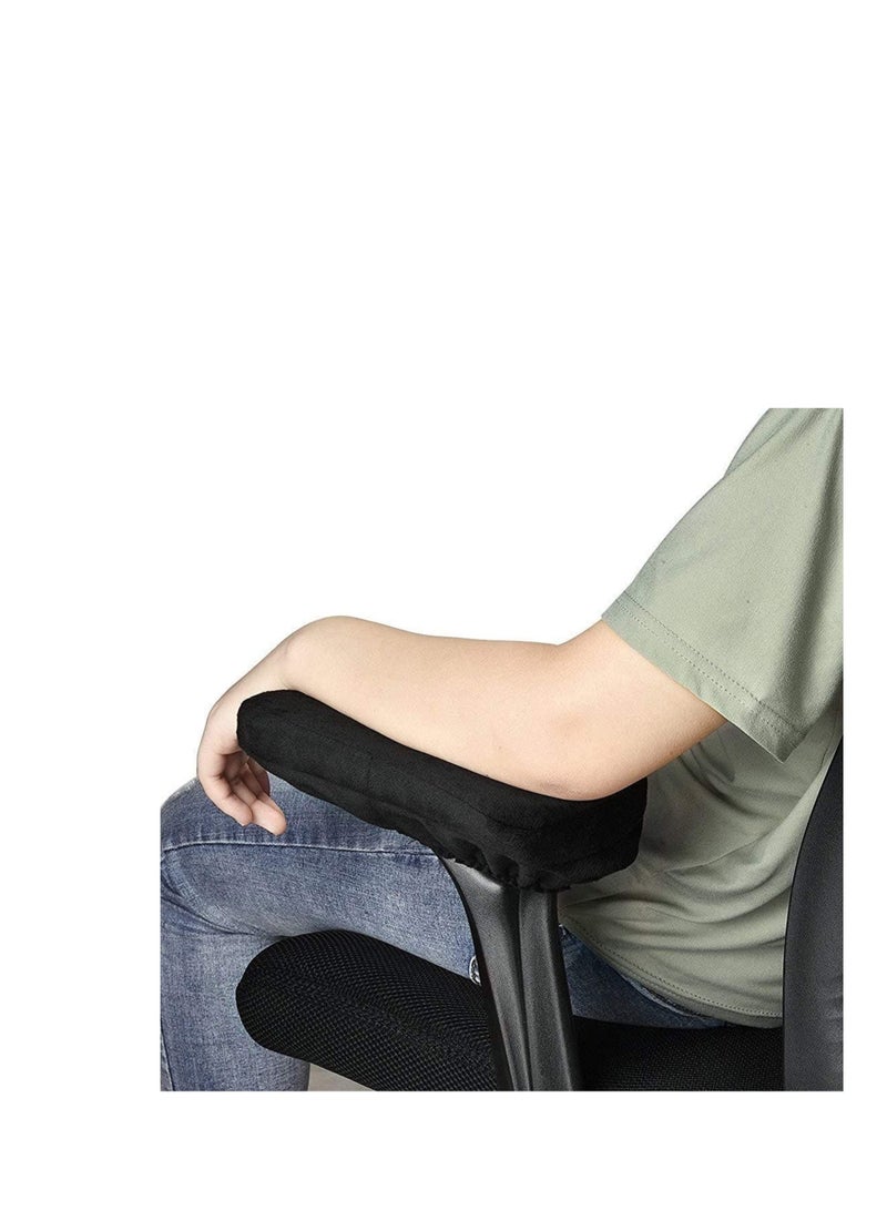 كابتن تيك Ergonomic Memory Foam Office Chair Armrest Pads, Comfy Gaming Chair Arm Rest Covers for Elbows and Forearms Pressure Relief (Set of 2) - Image 4