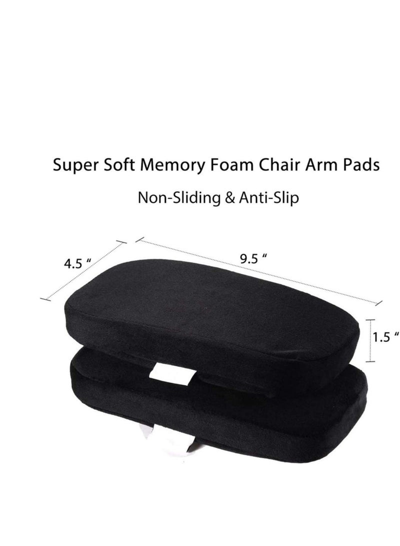 كابتن تيك Ergonomic Memory Foam Office Chair Armrest Pads, Comfy Gaming Chair Arm Rest Covers for Elbows and Forearms Pressure Relief (Set of 2) - Image 5