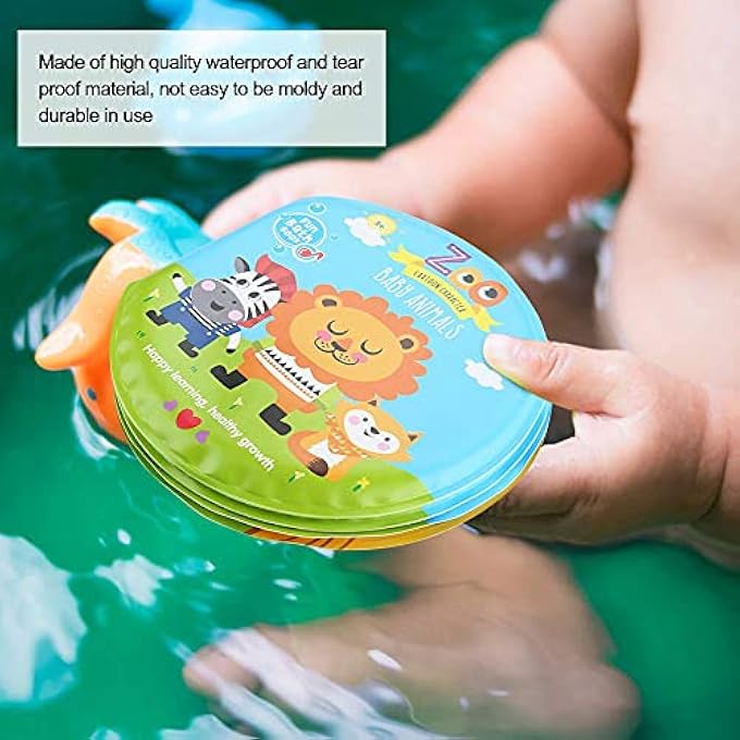 BABY BATH BOOK, WATERPROOF AND ANTI-SCRATCH CHILDREN LEARNING BATH TOYS BABY SHOWER EARLY EDUCATION FOR BATHING (ZOO) - Image 4