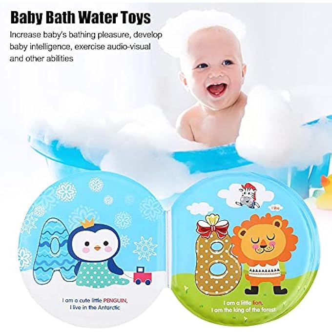 BABY BATH BOOK, WATERPROOF AND ANTI-SCRATCH CHILDREN LEARNING BATH TOYS BABY SHOWER EARLY EDUCATION FOR BATHING (ZOO) - Image 3