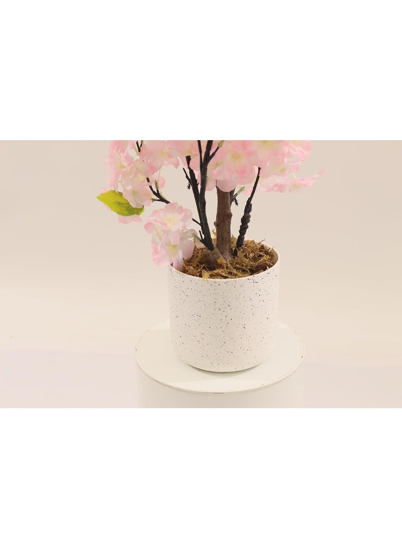 Marcolo Artificial Cherry Bonsai Tree 60cm with Pot, Pink Blossom Decorative Plant, Faux Sakura Bonsai for Home, Office & Tabletop Décor - Image 2
