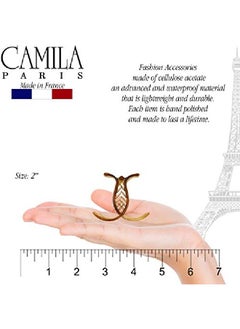 CAMILA Paris Cp1432 French Hair Clip For Women Tokyo 3 Teeth Ponytail Holder Girls Hair Claw Clips Jaw Fashion Durable Styling Hair Accessories For Women Strong Hold No Slip Grip Made In France  - Image 4