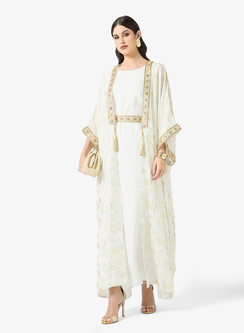 ELLA Embroidered Abaya With Inner Dress - Image 5