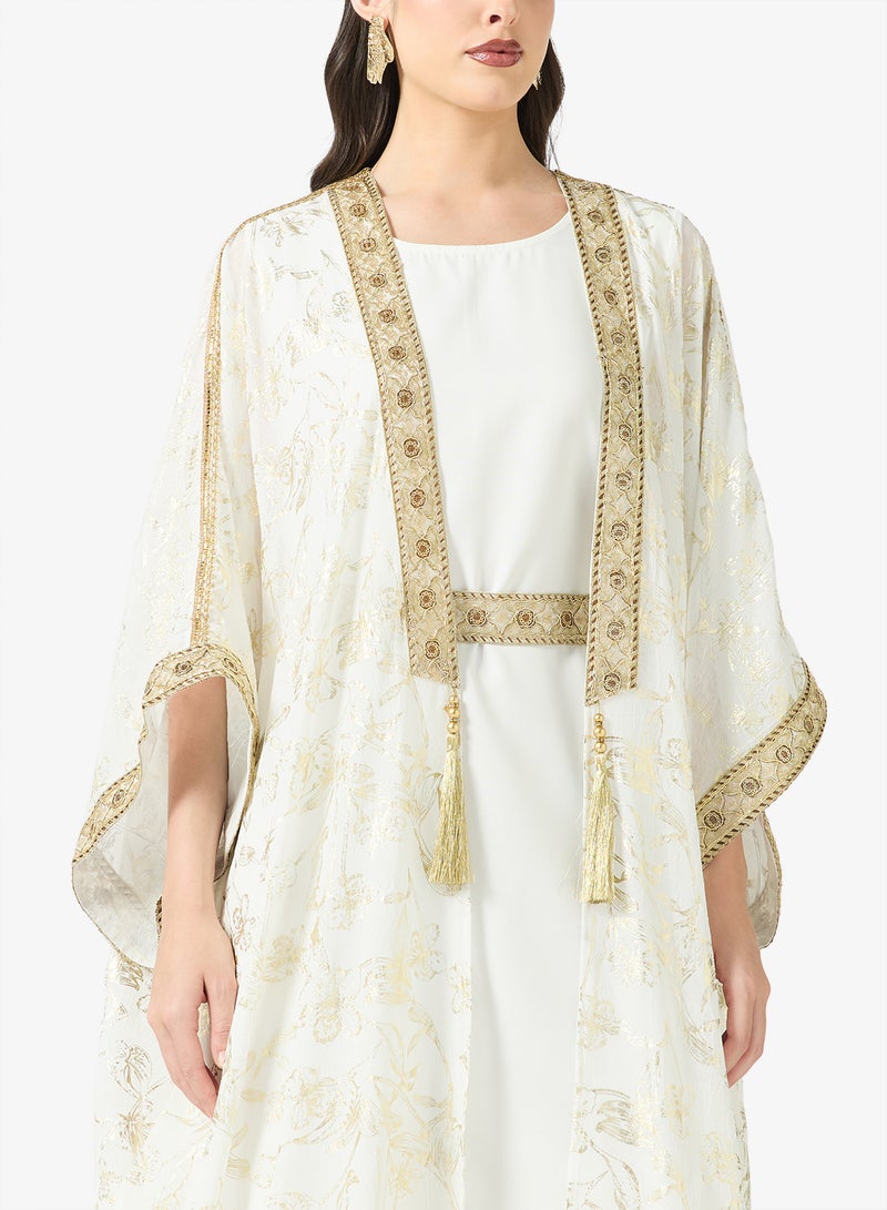 ELLA Embroidered Abaya With Inner Dress - Image 3
