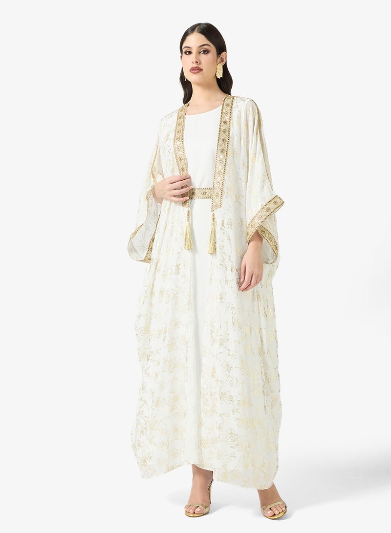ELLA Embroidered Abaya With Inner Dress - Image 1