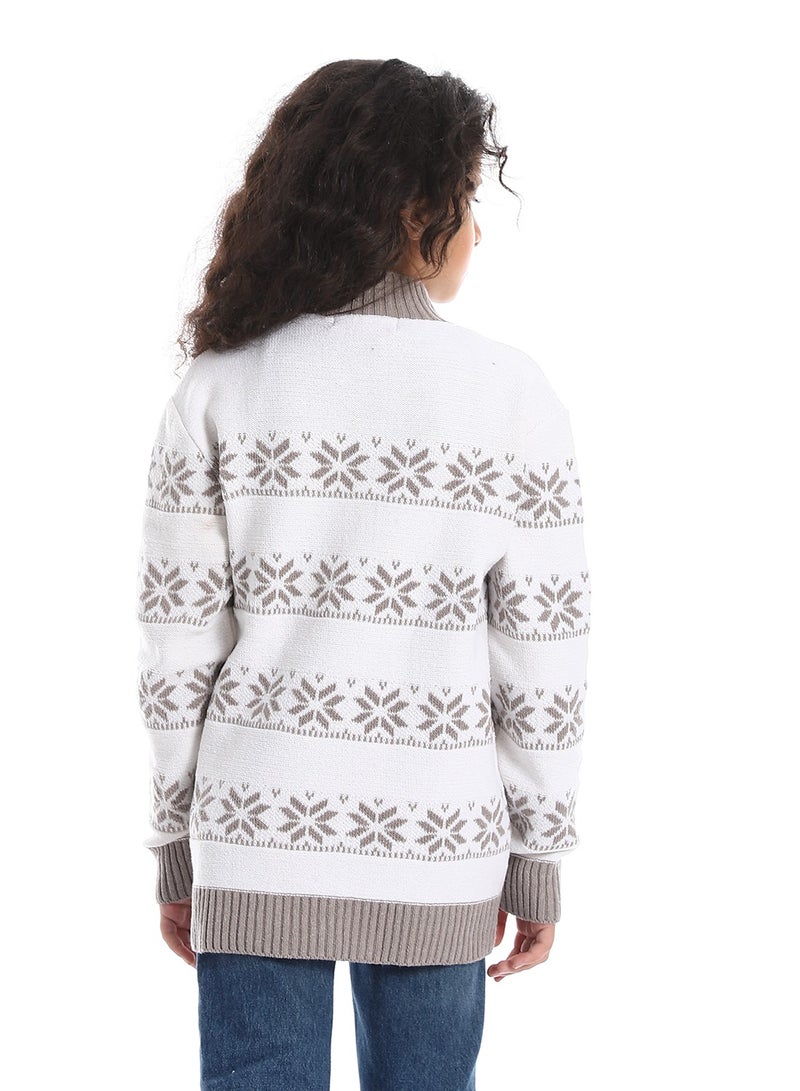 Caesar Girls Wool Pullover With Mutlicolour Design  - Image 4