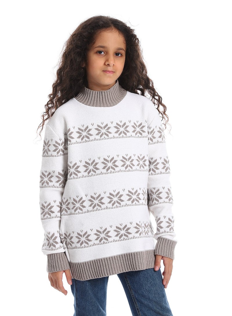 Caesar Girls Wool Pullover With Mutlicolour Design  - Image 1