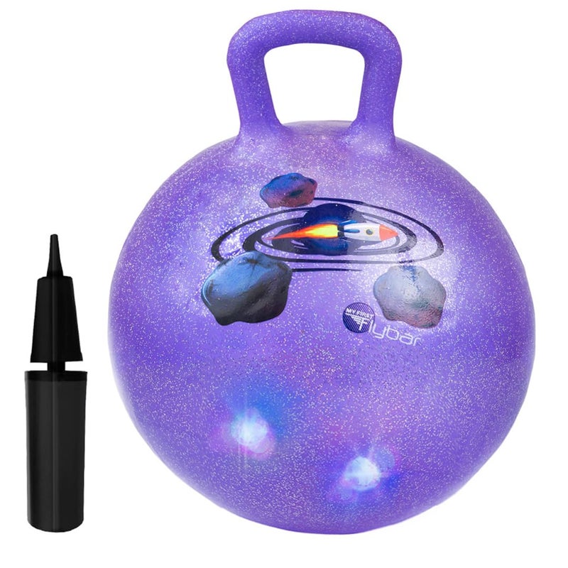 Flybar Hopper Ball for Kids Inflatable Bouncy RideOn Ball wHandle for Indoor Outdoor Active Play Includes Pump Jump Ball Toy for Boys Girls Supports Up to 165 lbs Ages 3 18Inch Small - Image 3