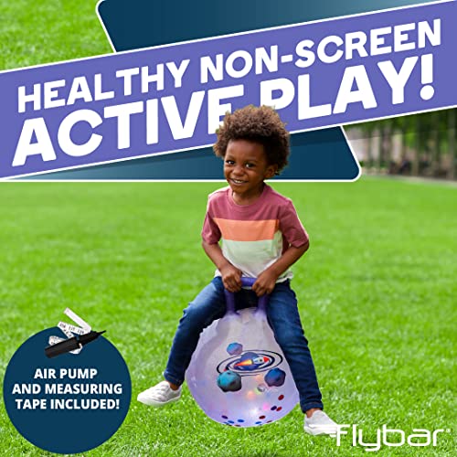 Flybar Hopper Ball for Kids Inflatable Bouncy RideOn Ball wHandle for Indoor Outdoor Active Play Includes Pump Jump Ball Toy for Boys Girls Supports Up to 165 lbs Ages 3 18Inch Small - Image 5