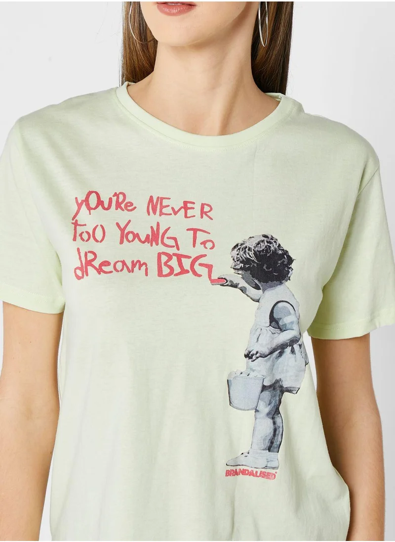 Brandalised Crew Neck Slogan T-Shirt