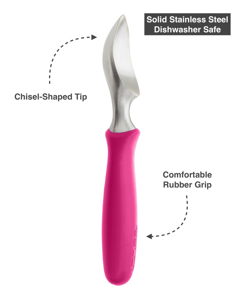 BALCI Ice Cream Scoop - Heavy Duty Stainless Steel Icecream Scooper With Non-Slip Rubber Grip - Professional Metal Ice-Cream Spade - Dishwasher Safe – Pink - Image 3