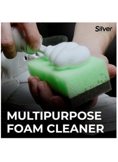 Silver Premium Shoe Cleaner, Sneaker Cleaning Foam Kit With Scrubbing Sponge - Safe on All Materials 125ml  - Image 3