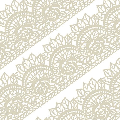 FUNSHOWCASE Large PreMade Ready to Use Edible Cake Lace Rose Scallop Ivory White 14inch 10piece Set