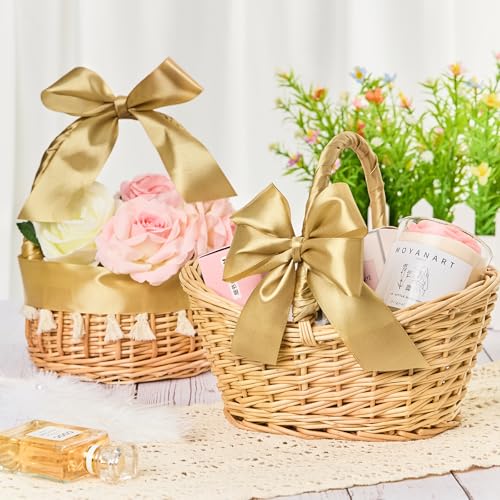 CLUEWR 112 Inches 50 Yards Champagne Gold Satin Ribbon Solid Fabric Ribbon Roll for Flower Bouquets Gift Wrapping Wedding Handmade Crafts - Image 5