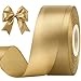CLUEWR 112 Inches 50 Yards Champagne Gold Satin Ribbon Solid Fabric Ribbon Roll for Flower Bouquets Gift Wrapping Wedding Handmade Crafts - Image 1