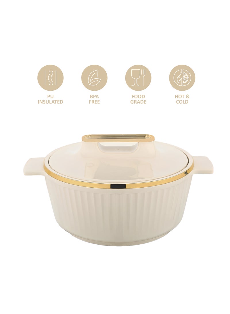 Asian Fancy Casserole Stainless Steel Insulated Hotpot 5000ML - Beige  - Image 4