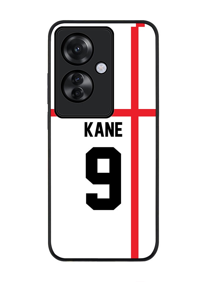 Stylizedd Rugged Black edge case for Oppo Reno11 F / Oppo F25 Pro 5G, Slim fit Flexible Anti Drop Thin Cover - Football Team - England, Player Name - Kane - Image 1