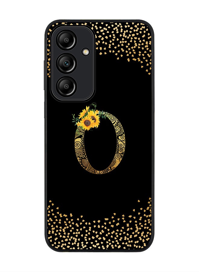 Stylizedd Rugged Black Edge Case for Samsung Galaxy A55 Case Cover- Custom Monogram Initial Letter Mandala Floral Pattern Alphabet - O(Black) - Image 1