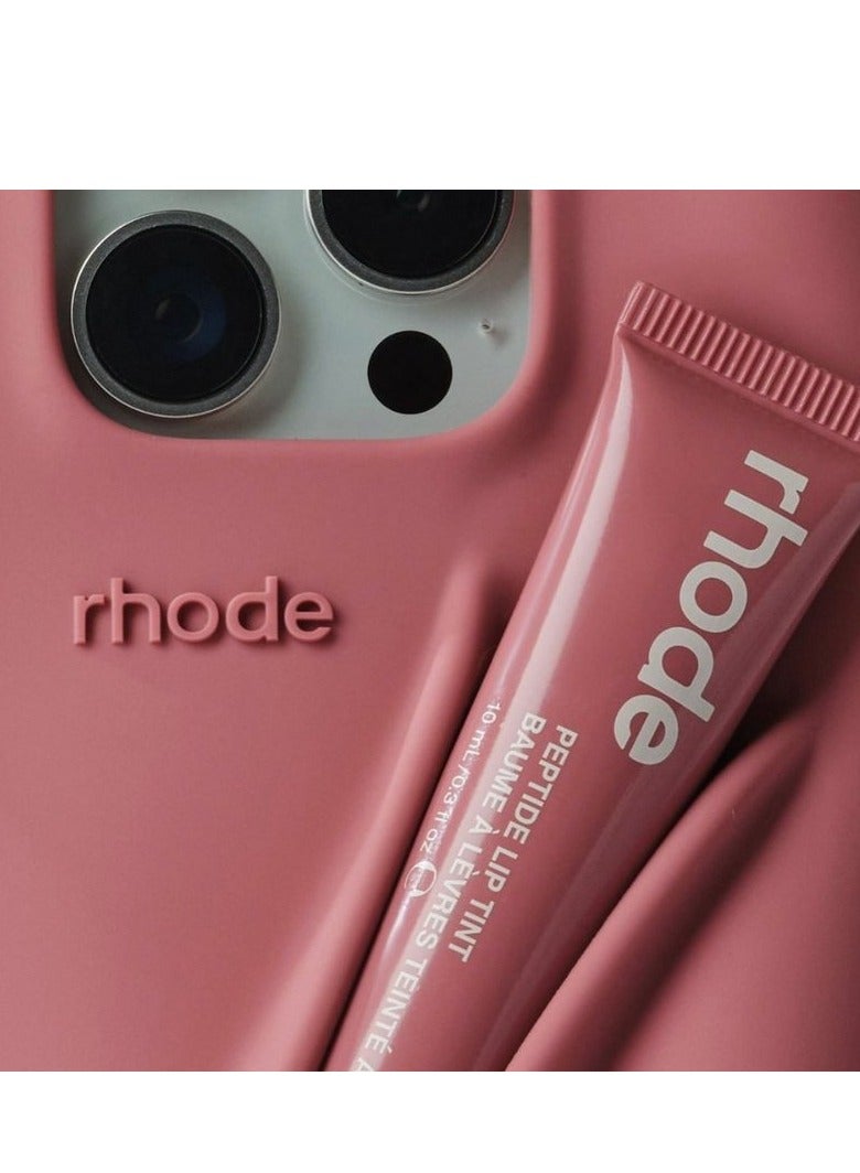 Rhode iPhone 16 Pro Silicone Lip Holder for Cell Phone, Lip Gloss Adhesive Sleeve for Phone, Lip Holder Stick-on Phone Case, Back Stick On Holder for Rhode iPhone 16 Pro(Salty Tan) - Image 3