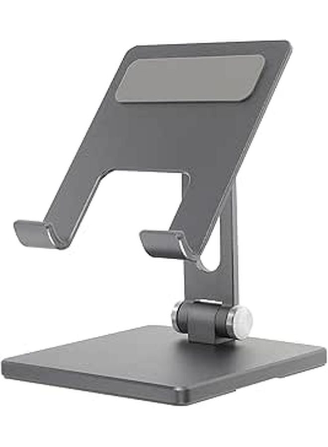 Adjustable Foldable Aluminum Tablet Stand Holder For Desk And Office Space Gray - Image 1