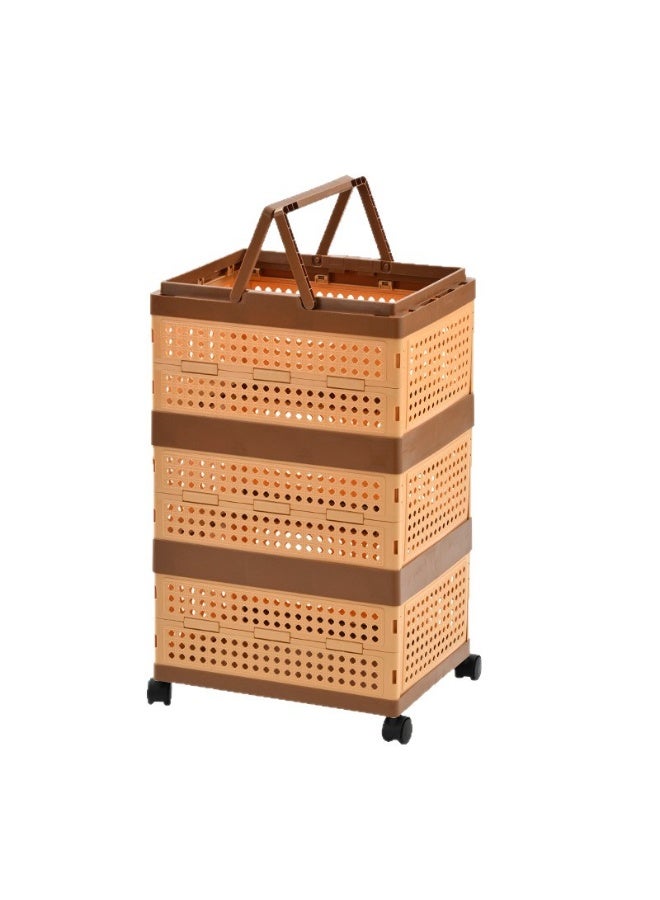 BLOOMING TIME Storage Crate Clothes Organizer on Wheels ,Folding Large Capacity Rectangular with Lid Storage Basket - Image 2