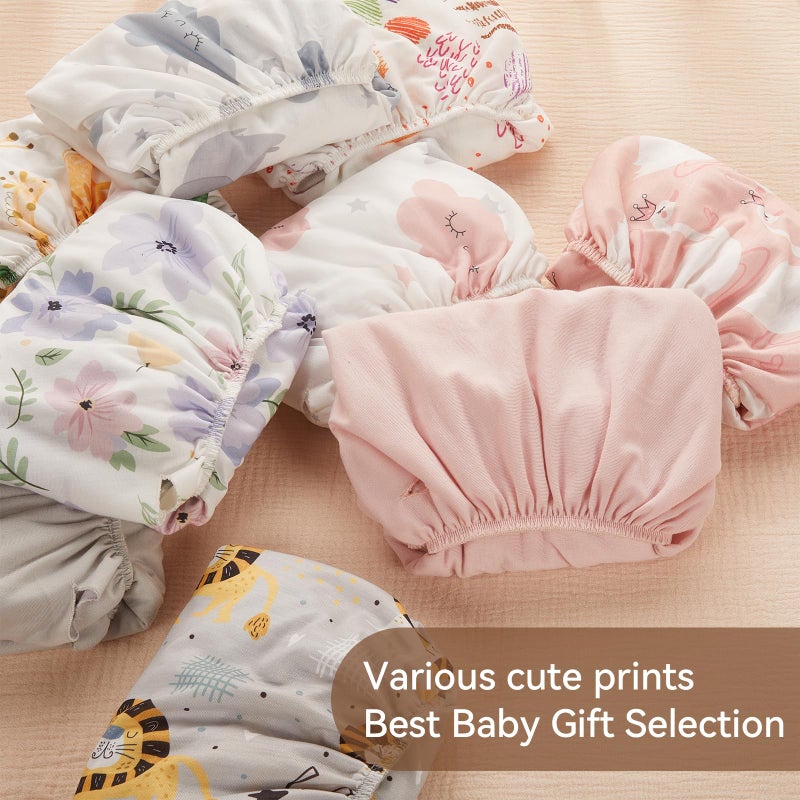 TILLYOU Changing Pad Cover Girl Set in Soft Jersey Material - Fits 32"/34''x16 Contoured Pad for Babies, Brilliant Little Flowers and Purple - Image 5