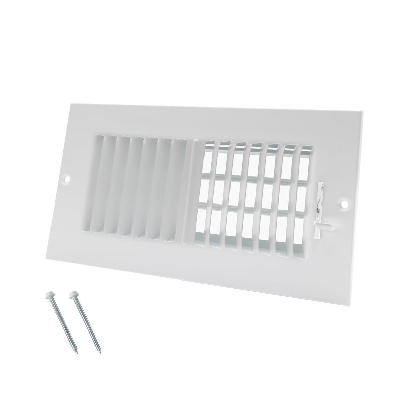 Howeall 8 x 4 Inch [Duct Opening] Air Vent Covers for Wall or Ceiling - High Airflow 2 Way Steel Ventilation - Adjustable Wall/Ceiling Register, 9-3/4 Inch x 5-3/4 Inch [Overall Dimensions] - Image 1