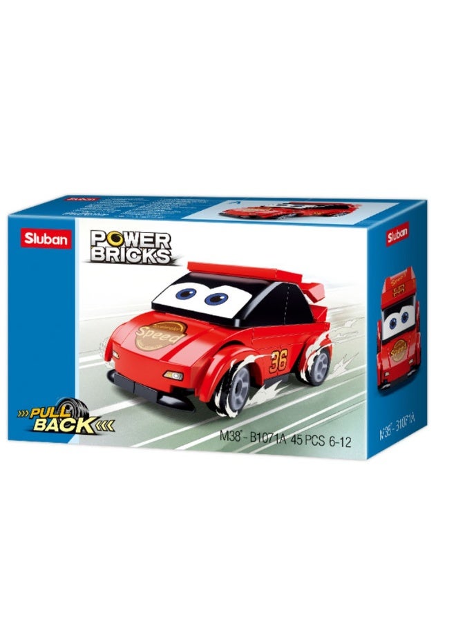 Sluban Sluban - Power Bricks Red Car Model with Eyes 45 Pieces - M38-B1071A  - Image 1