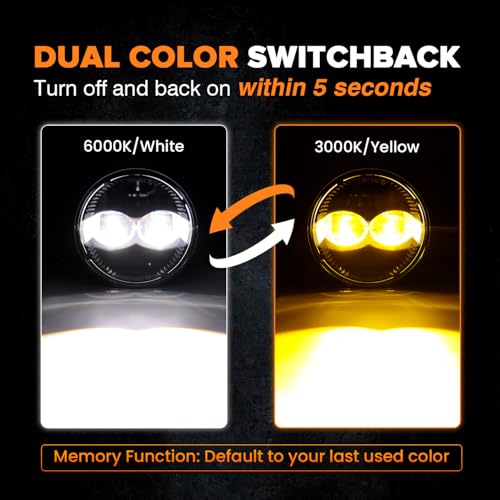 RAMJET4X4 LED Fog Lights Dual Color Bumper Driving Lamps Assembly Replacement Compatible with Ford F150 2006 2007 2008 2009 2010 2011 2012 2013 2014 F150 (White-Yellow Light) - Image 2