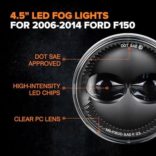 RAMJET4X4 LED Fog Lights Dual Color Bumper Driving Lamps Assembly Replacement Compatible with Ford F150 2006 2007 2008 2009 2010 2011 2012 2013 2014 F150 (White-Yellow Light) - Image 4