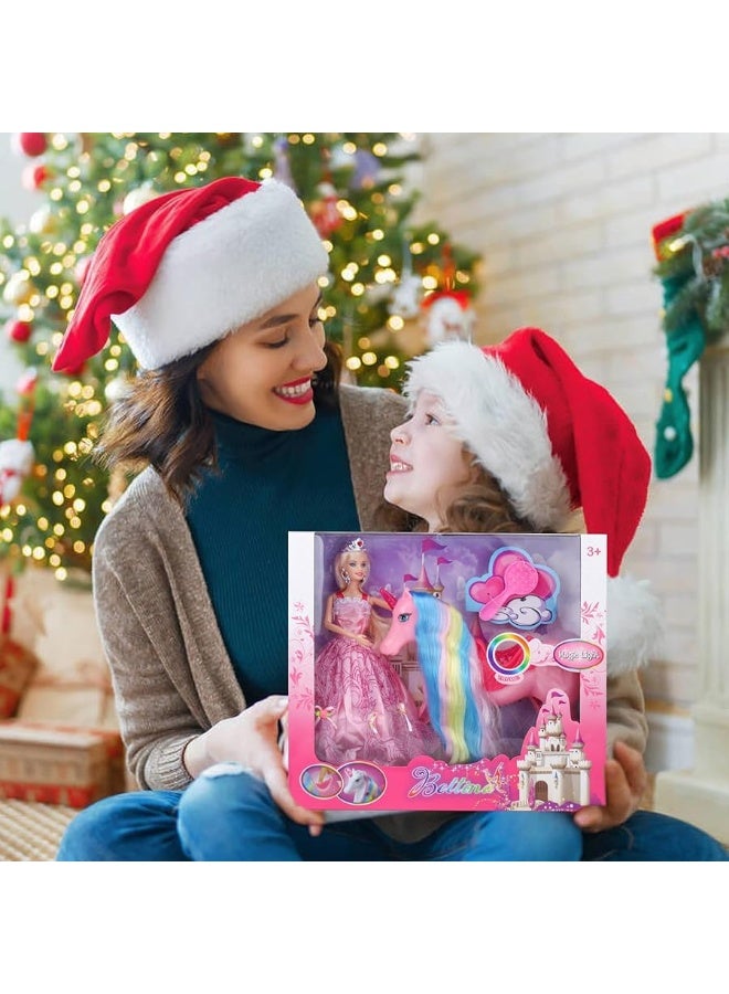 BETTINA Magical Light Unicorn Princess Dolls Set, Unicorn Toys for Girls, Horse Toys with Rainbow Mane and Tail, Princess Toys, Unicorn Gifts for Girls - Image 2