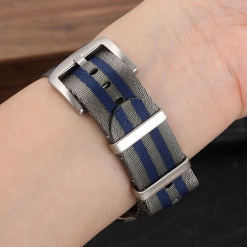 watchdives Nylon Watch Band 18mm 20mm 22mm Multicolor Replacement Watch Straps for Men Women (Gray Blue, 20mm) - Image 5