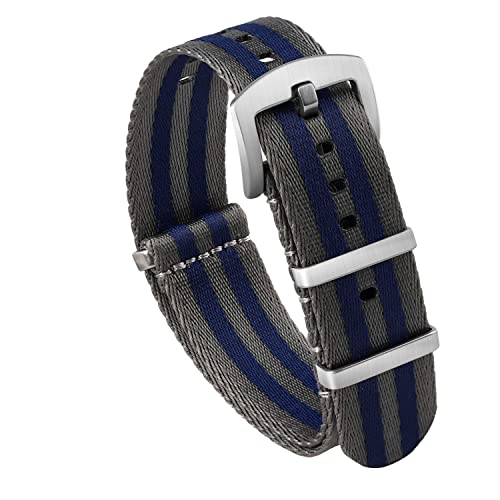 watchdives Nylon Watch Band 18mm 20mm 22mm Multicolor Replacement Watch Straps for Men Women (Gray Blue, 20mm) - Image 1