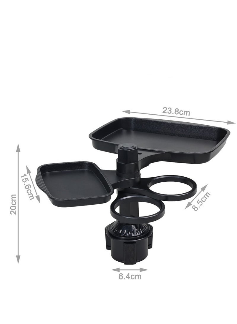Generic 360 Rotatable Car Tray， Multifunctional Cup Holder Tray Stay Organized，Cup Holder Expander Tray for Car Eating  - Image 3