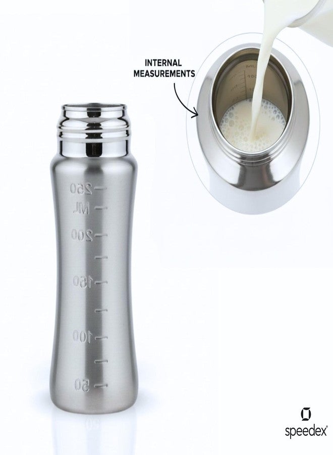 Speedex Stainless Steel Baby Feeding Bottle 250 ml with Internal ML Marking | 304 Grade Steel | BPA Free & Plastic Free | Anti-Colic Silicone Medium Flow Nipple | Leak Resistant Infant Milk Bottle for Newborn & Babies - Image 4