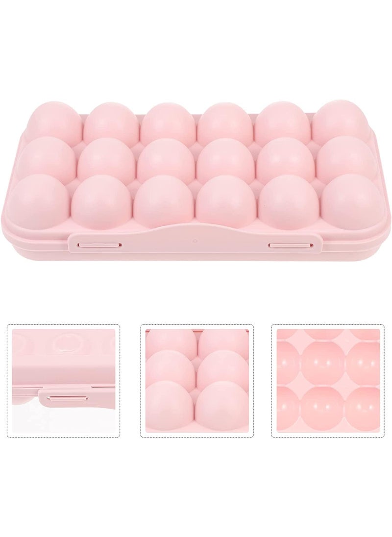 SOLDFLY Egg tray box container egg storage holder for kitchen organizer fridge Freezer Stackable Tray Organizer Storage home hotel Cases Double Layer Box Camping Pink  - Image 5