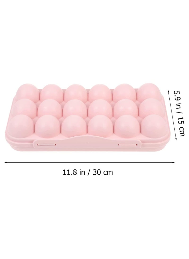 SOLDFLY Egg tray box container egg storage holder for kitchen organizer fridge Freezer Stackable Tray Organizer Storage home hotel Cases Double Layer Box Camping Pink  - Image 3