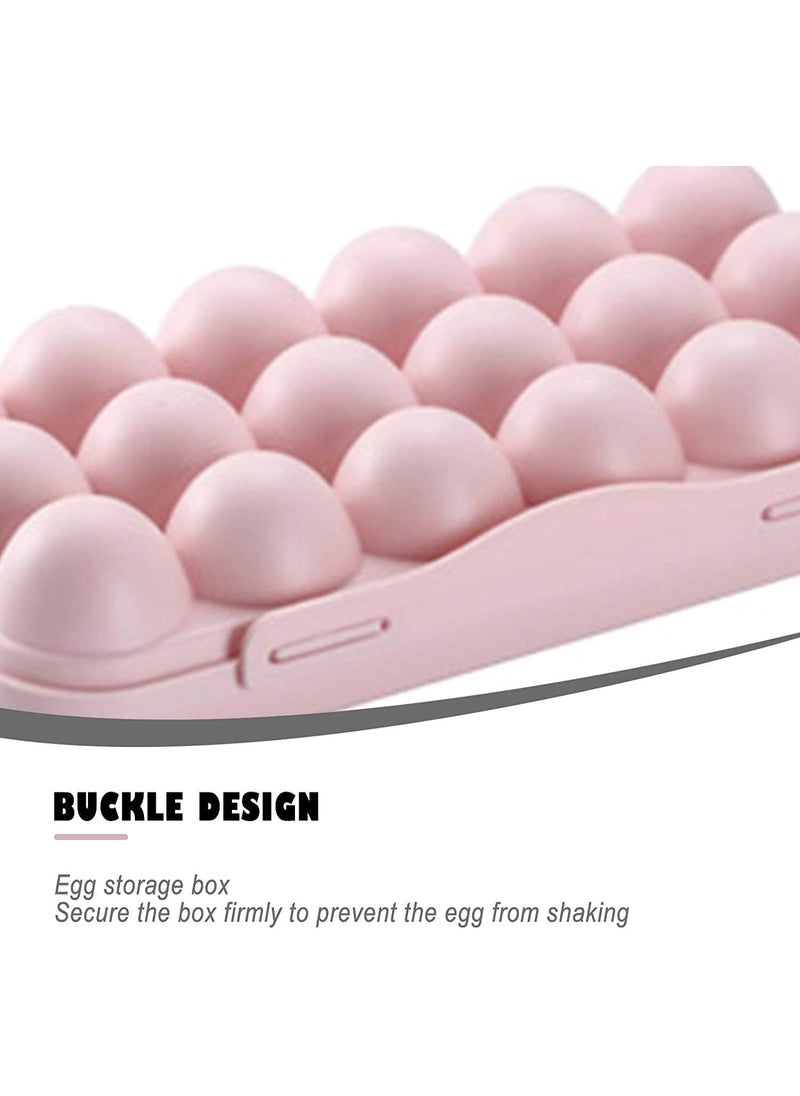 SOLDFLY Egg tray box container egg storage holder for kitchen organizer fridge Freezer Stackable Tray Organizer Storage home hotel Cases Double Layer Box Camping Pink  - Image 2